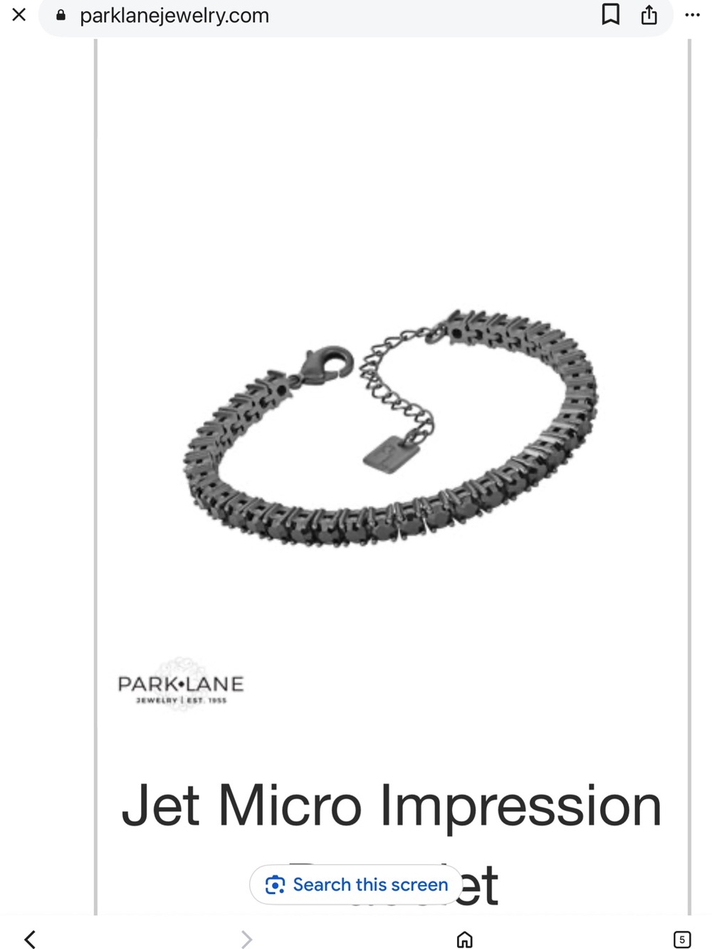 Park Lane jet black  Micro Impression Bracelet
